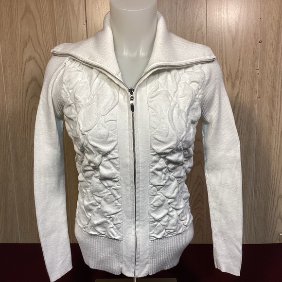 White House Black Market zip front sweater womens size small - Picture 1 of 11